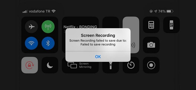 screen recorder not working