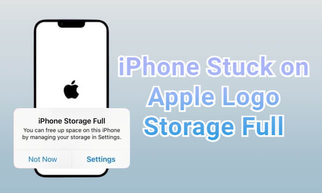 iphone stuck on apple logo storage full