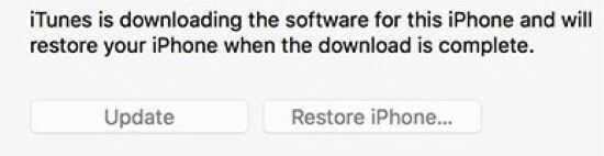 iTunes is downloading the software for this iphone