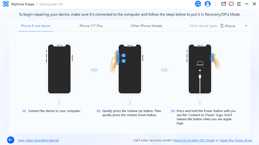 recovery mode - imyfone fixppo