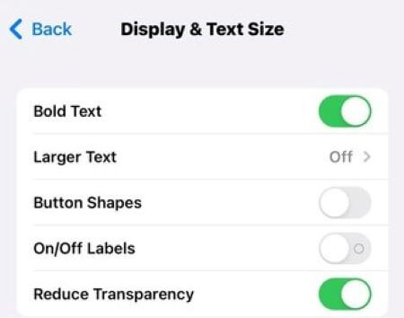 reduce transparency of iphone
