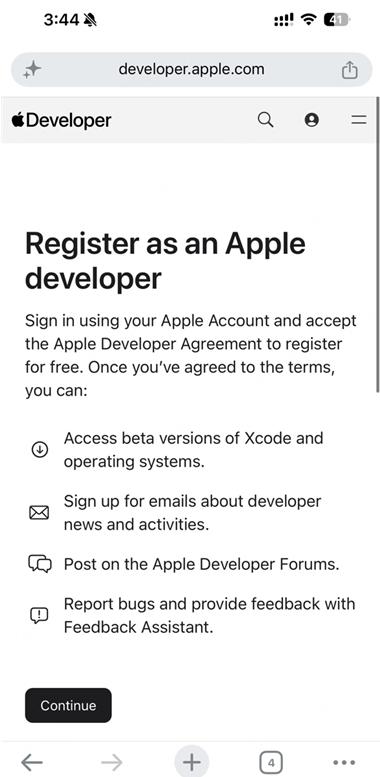 register for ios developer beta