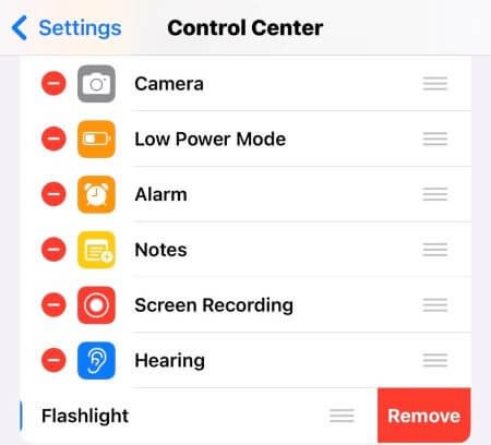 remove flashlight