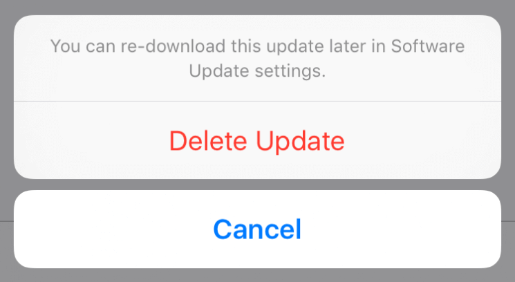 remove software update file