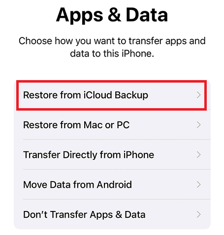 restore from icloud backup