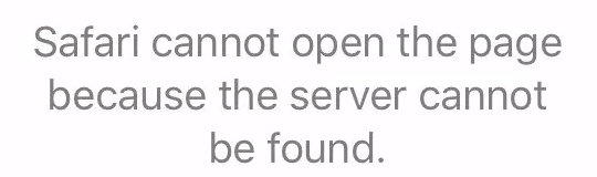 ios safari server cannot be found