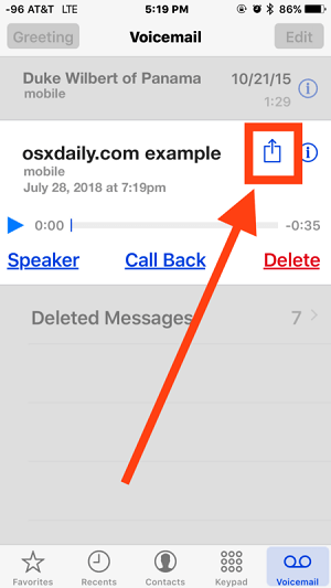 save voicemail call