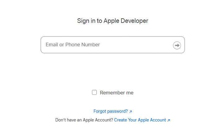 sign in to apple developer