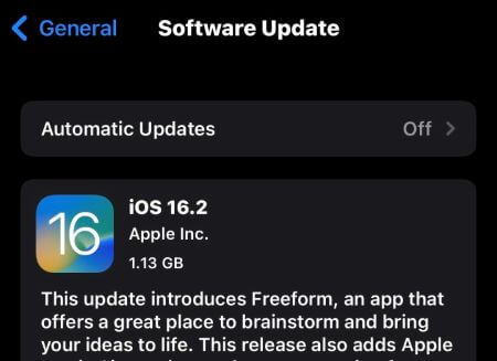 iphone software update failure