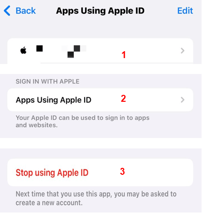 opriți aplicațiile să folosească apple id