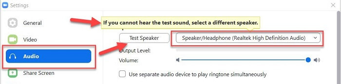 test speaker