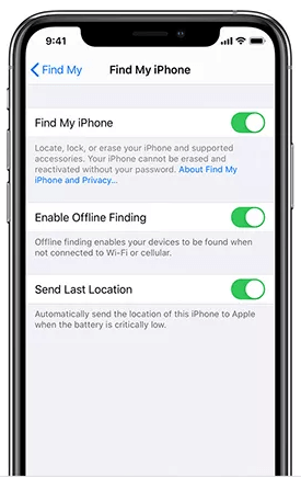 turn off find my iphone