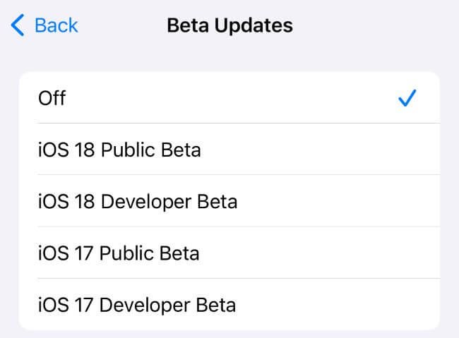 turn off ios beta version