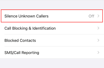 turn off silence unknown callers