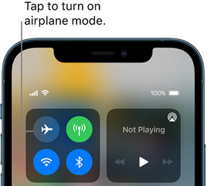 turn on airplane mode on iphone