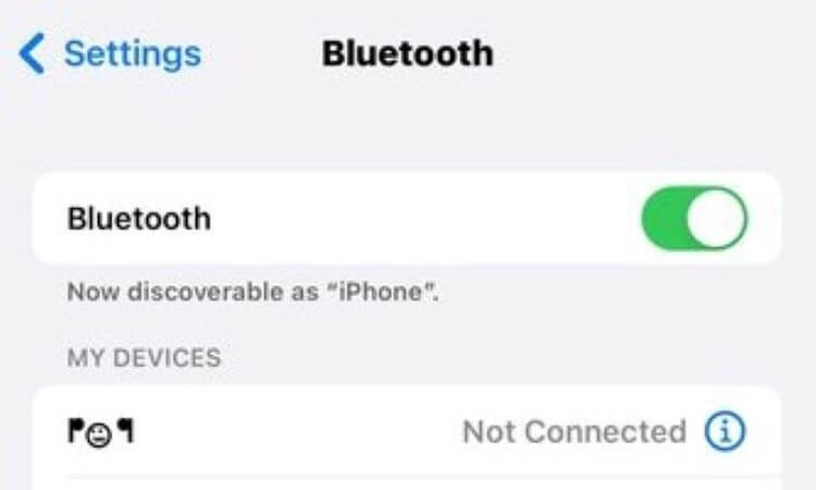turn on bluetooth on iphone