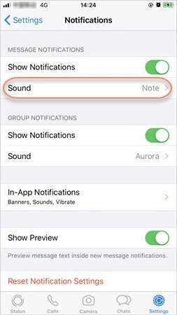 open whatsapp notification sound