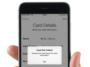 unable to add card to apple pay
