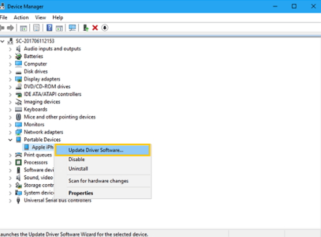 update driver in device manager