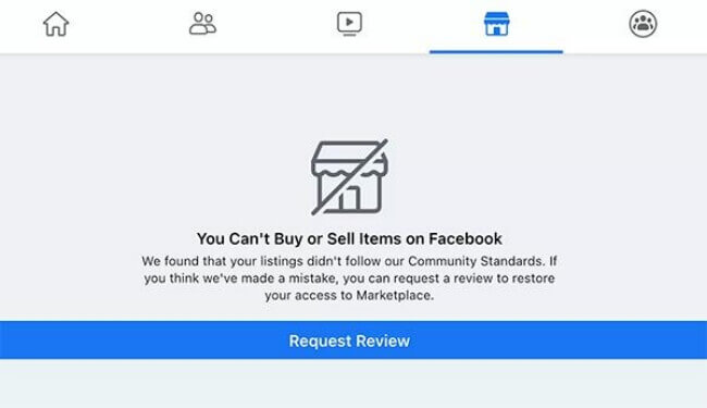 Mon accès au Marketplace Facebook a été restreint