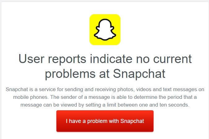 check if snapchat is down