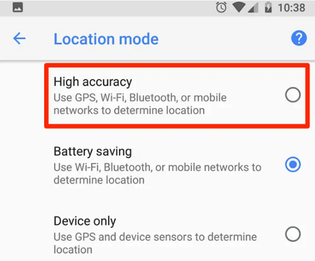 Location Setting is enabled Completely on Android phone