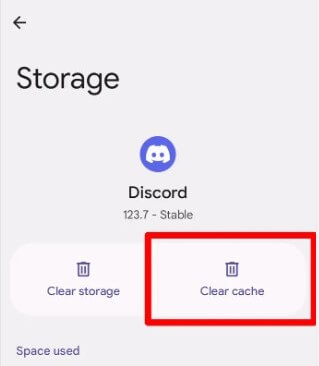 discord clear cache on android