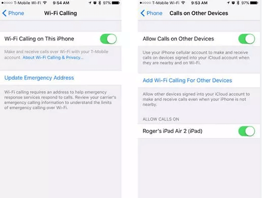 disable Wi-Fi calling setting iPhone