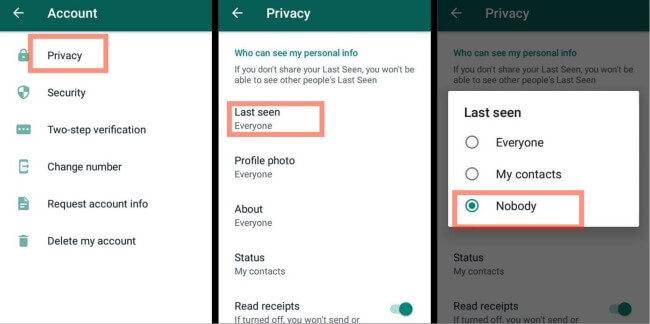 change WhatsApp last seen status