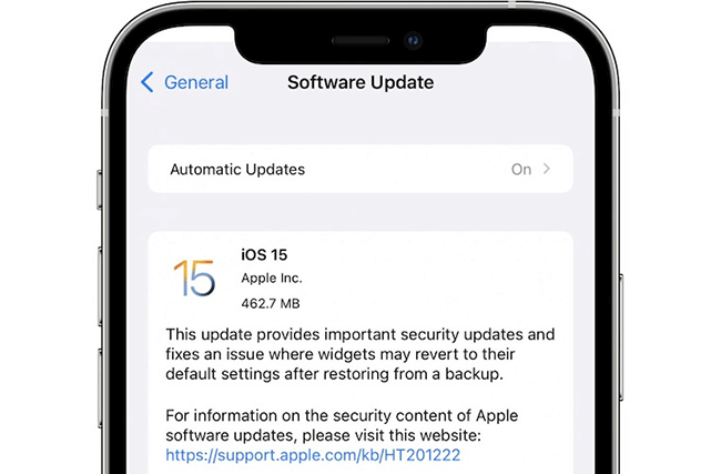 iOS 15 update provides fixes the iPhone 13 widget issue