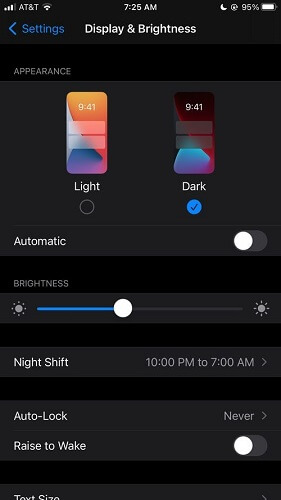 iphone dark mode