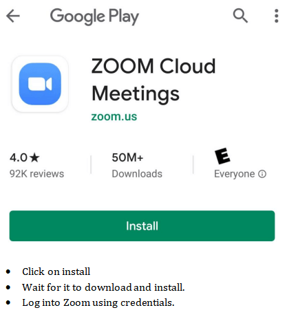 Reinstall Zoom on Android 