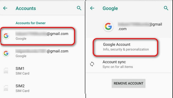 remove google account from iphone