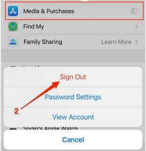 Sign out of your purchase account on iPhone