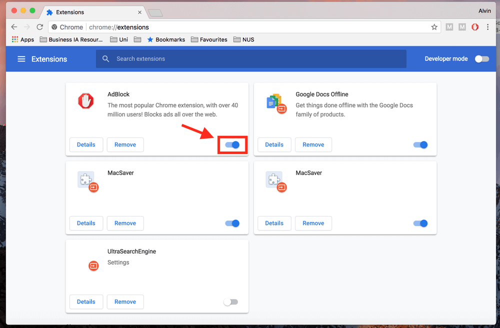 turn off and reopen AdBlock extension on Chrome