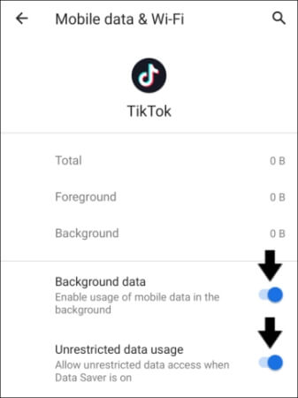 turn on background data on Android