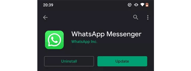 update or reinstall WhatsApp