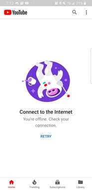 YouTube Vanced showing no internet connection
