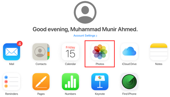 go to photos in icloud on pc