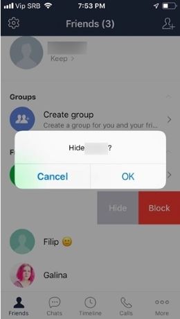 hide line chats on iphone