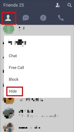 hide line chats on android