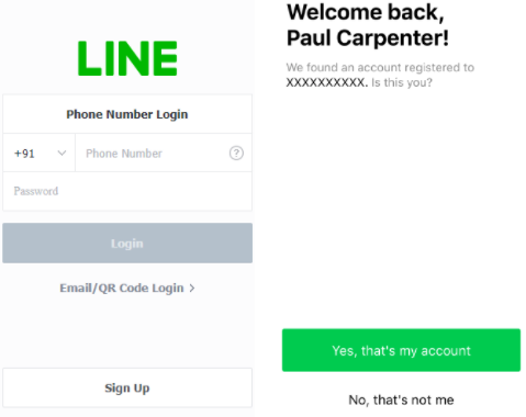login line with same phone number
