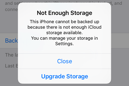 not enough storage iPhone