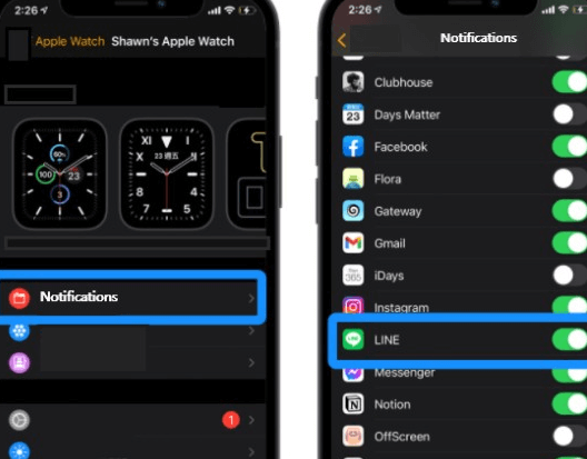 open iphone settings and notifications
