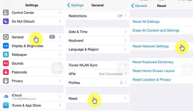 reset network setting