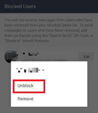 unblock line users