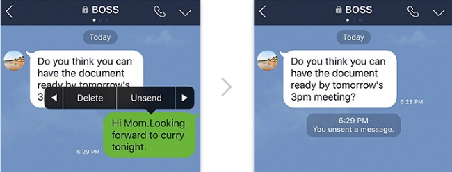 unsend a massage