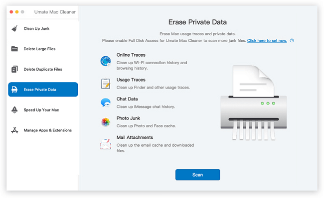 erase private data