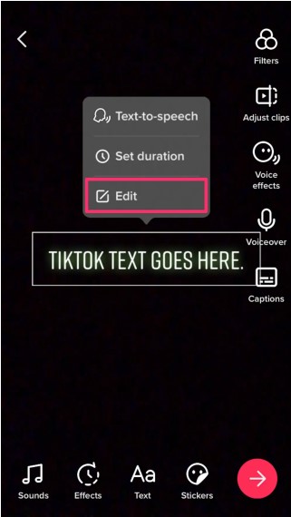 add text on tiktok