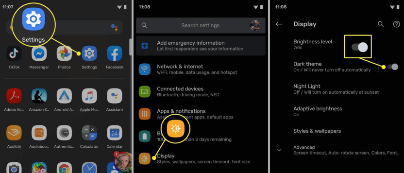 how to turn on dark mode on tiktok for android via settings
